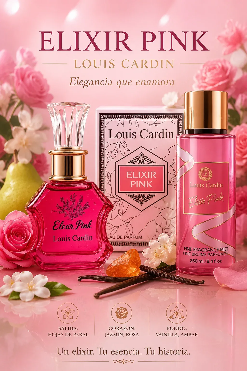 LOUIS CARDIN COMBO ELIXIR PINK CON BODY MIST