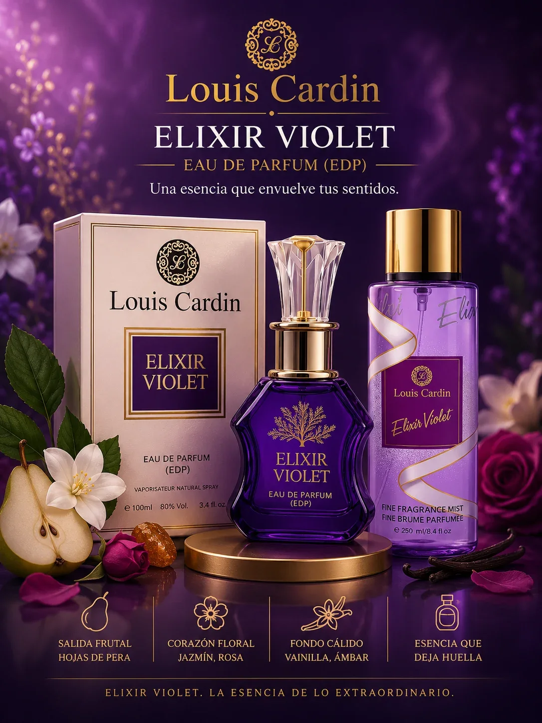 LOUIS CARDIN COMBO ELIXIR VIOLET CON BODY MIST